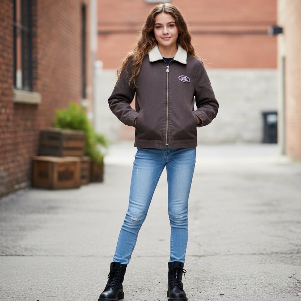 PACSUN Kids Heritage Sherpa Jacket with Land Rover Embroidery (Unisex-XL/2XL)
